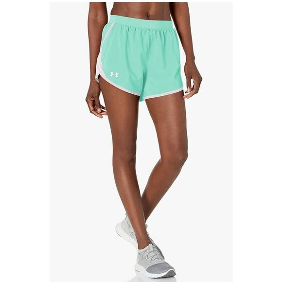 Under Armour Women's Fly by 2.0 Running Shorts, (958) Green White, X-Large - Picture 1 of 6